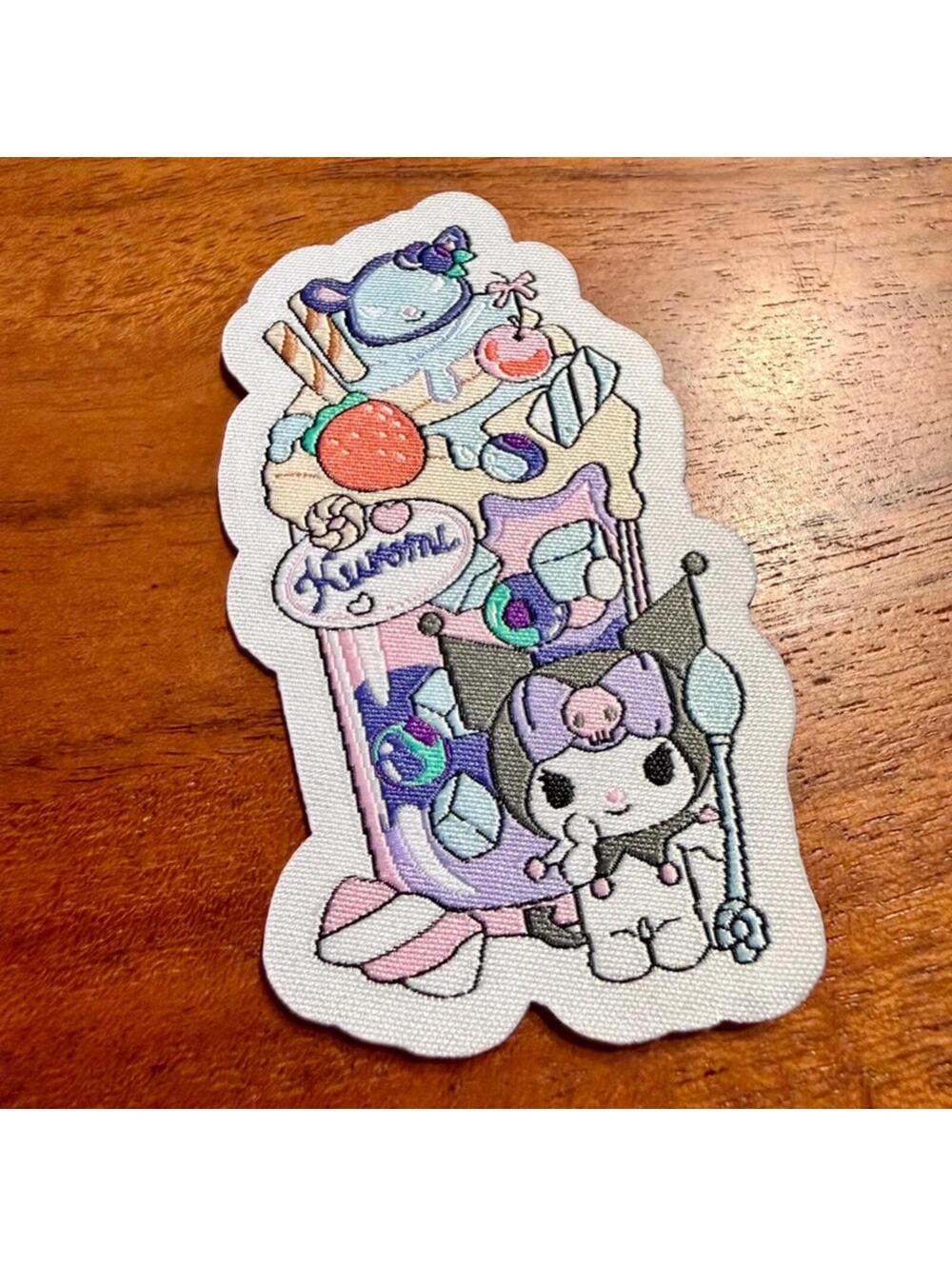 NWT Sanrio Kuromi Iron On Patch 3.25” Kawaii Parfait Boba Hello Kitty
